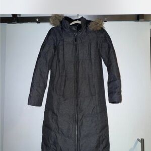 Prana Women's Charcoal Puffer Coat with Fur Hood